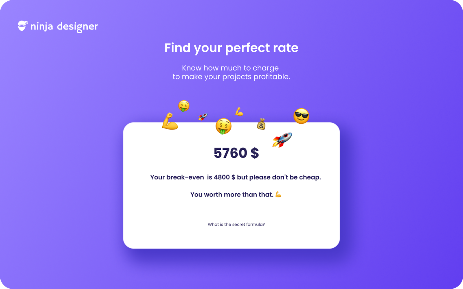 Rate setting with Ninja Designer