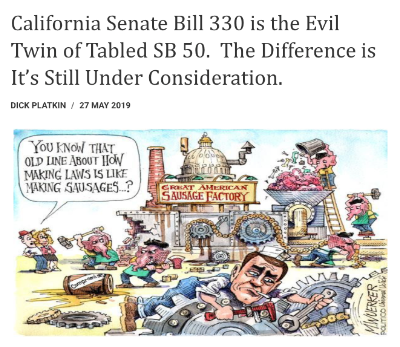 California Senate Bill 330 is the Evil Twin of Tabled SB 50
