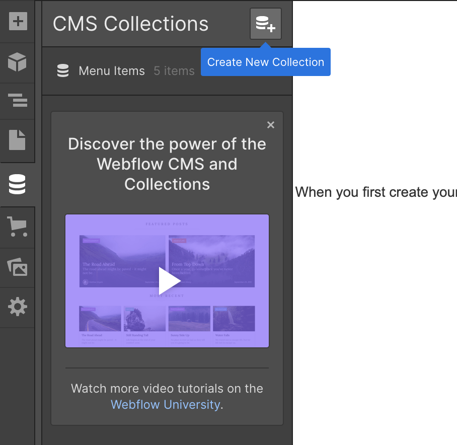 CMS Collections - Webflow University Documentation