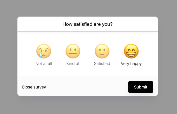 Satisfaction Survey Modal