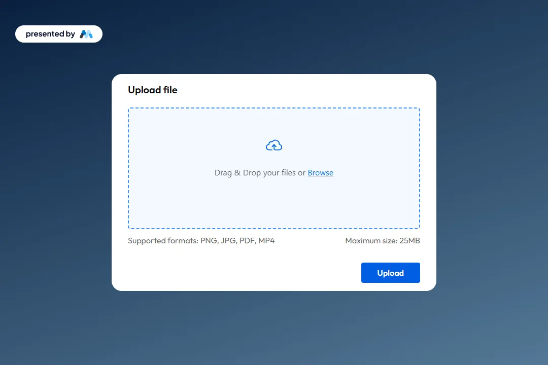 Upload File Drag and Drop | Free Webflow Component