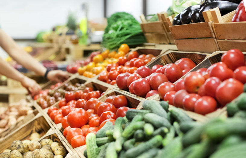 organic produce in shop
