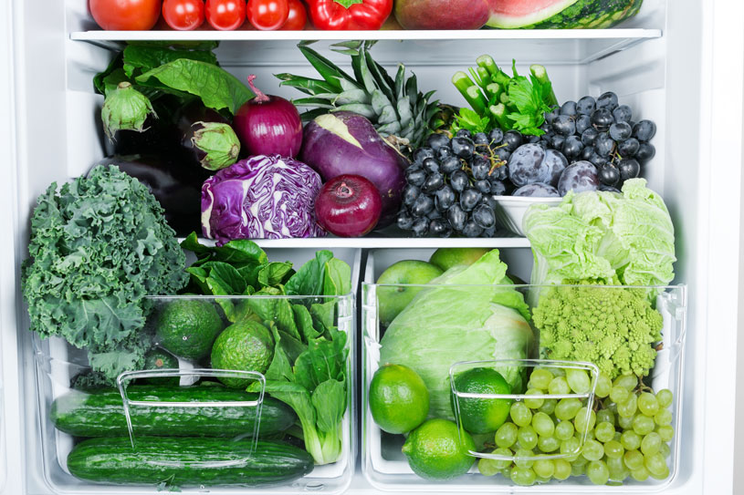 vegetables in fridge