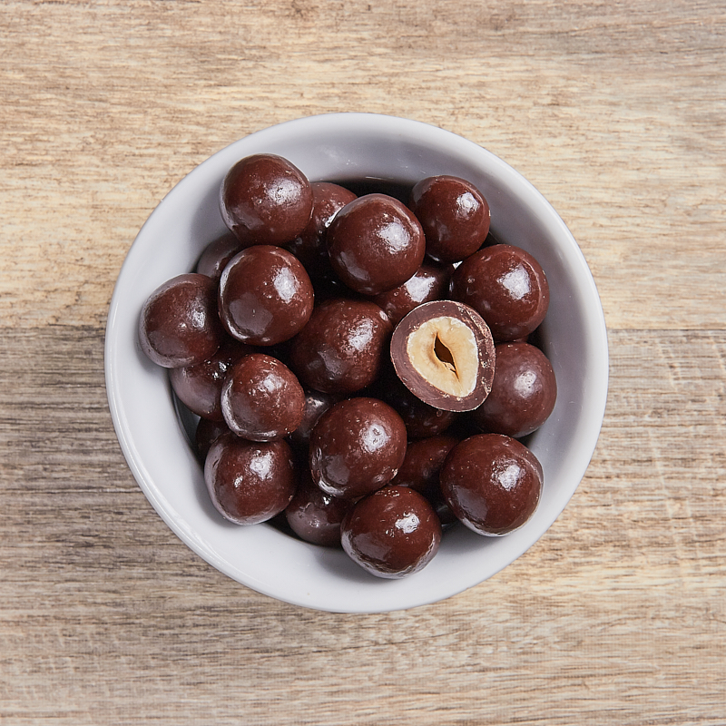Dark Choc Hazelnuts Org 4kg