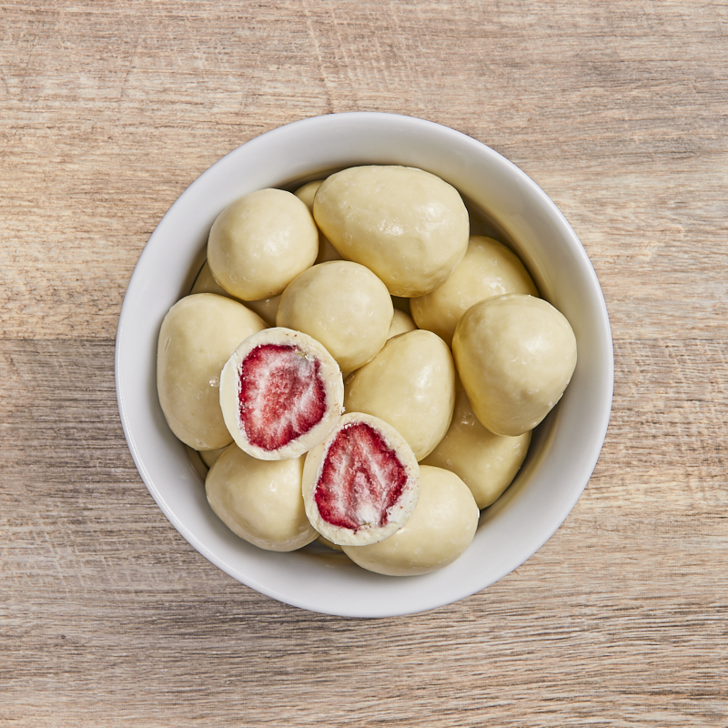 White Choc Strawberries Org 2kg