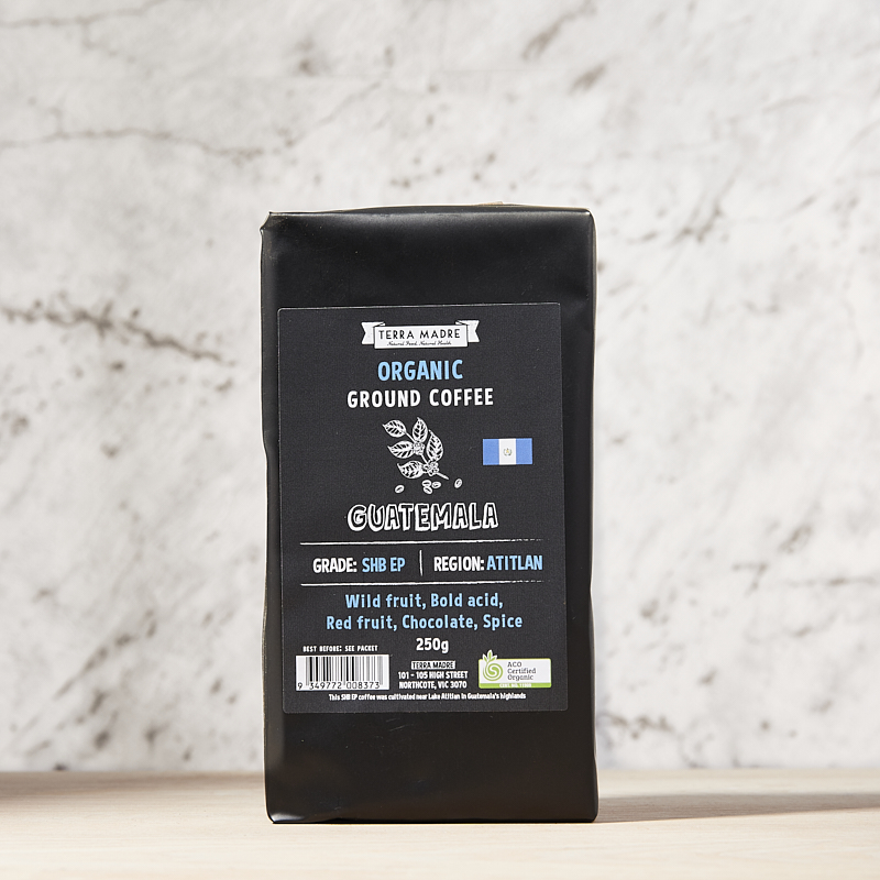 Coffee Ground Organic Guatemala 250grm x 8