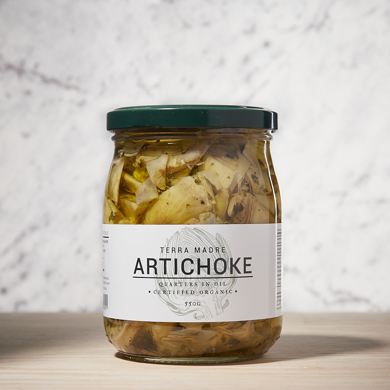 Artichoke Grilled Quarters Oil Italy 9 x 550gm Grocery Terra Madre