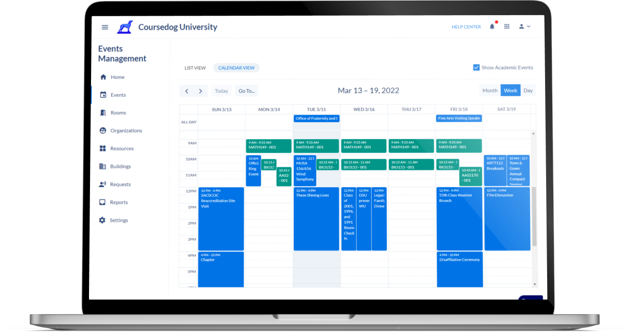 College & University Event Management Sofware | Coursedog