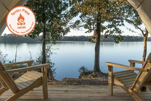 View of a lake from a deck