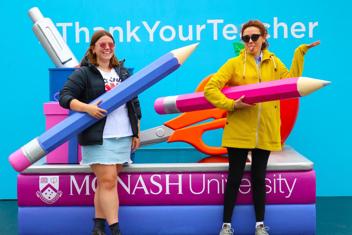 people having photo taken at custom event