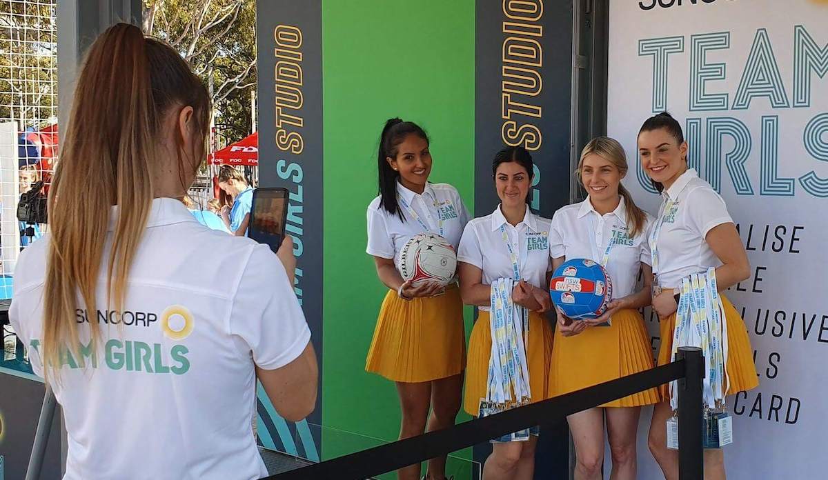 photo being taken at a social playground green screen event activation