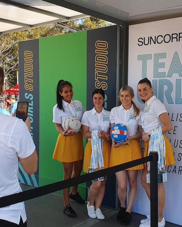 photo being taken at a social playground green screen event activation