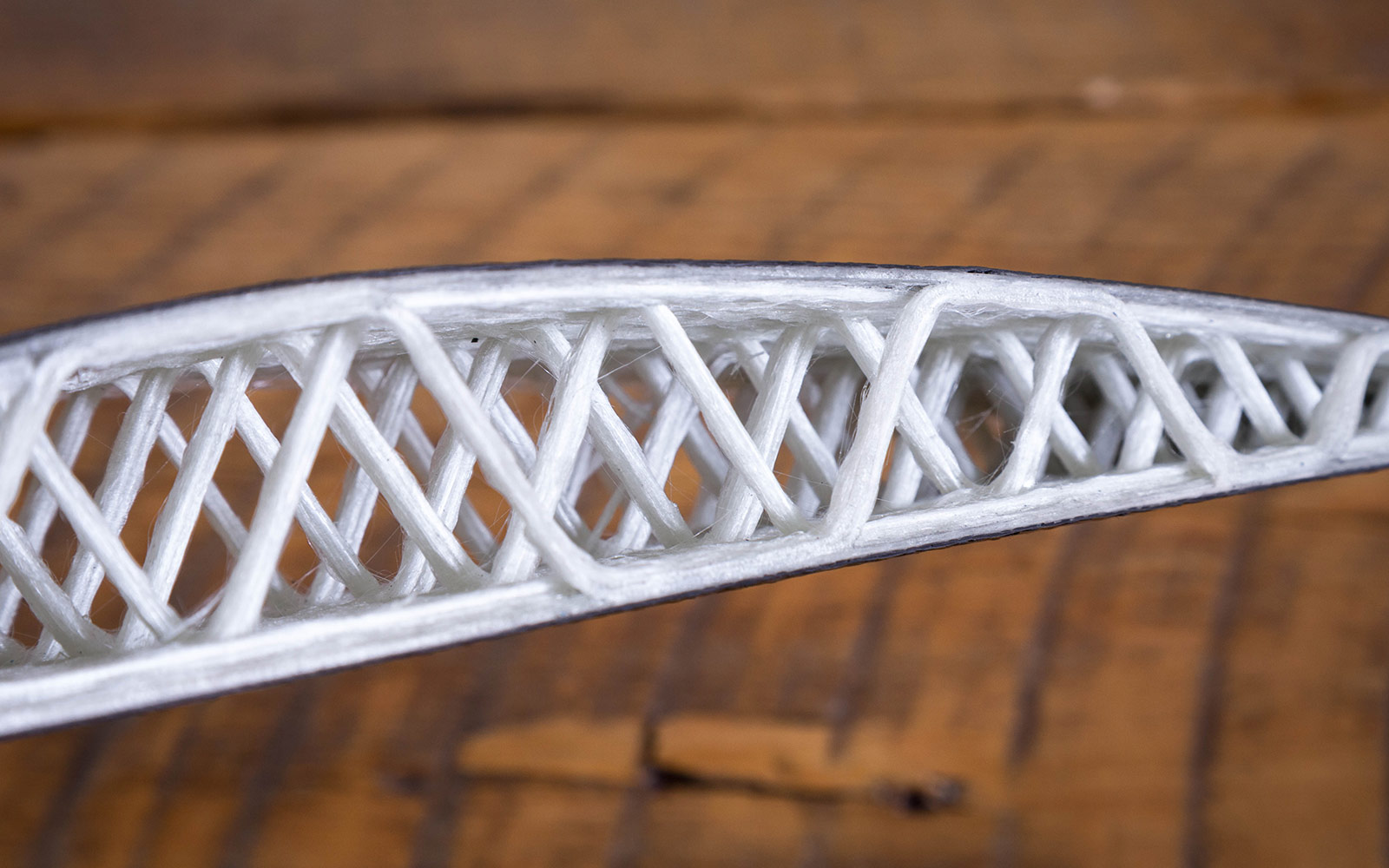 Closeup of fiberglass airfoil