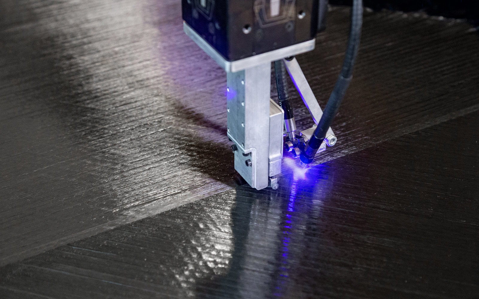 Carbon fiber multi-channel panel print.