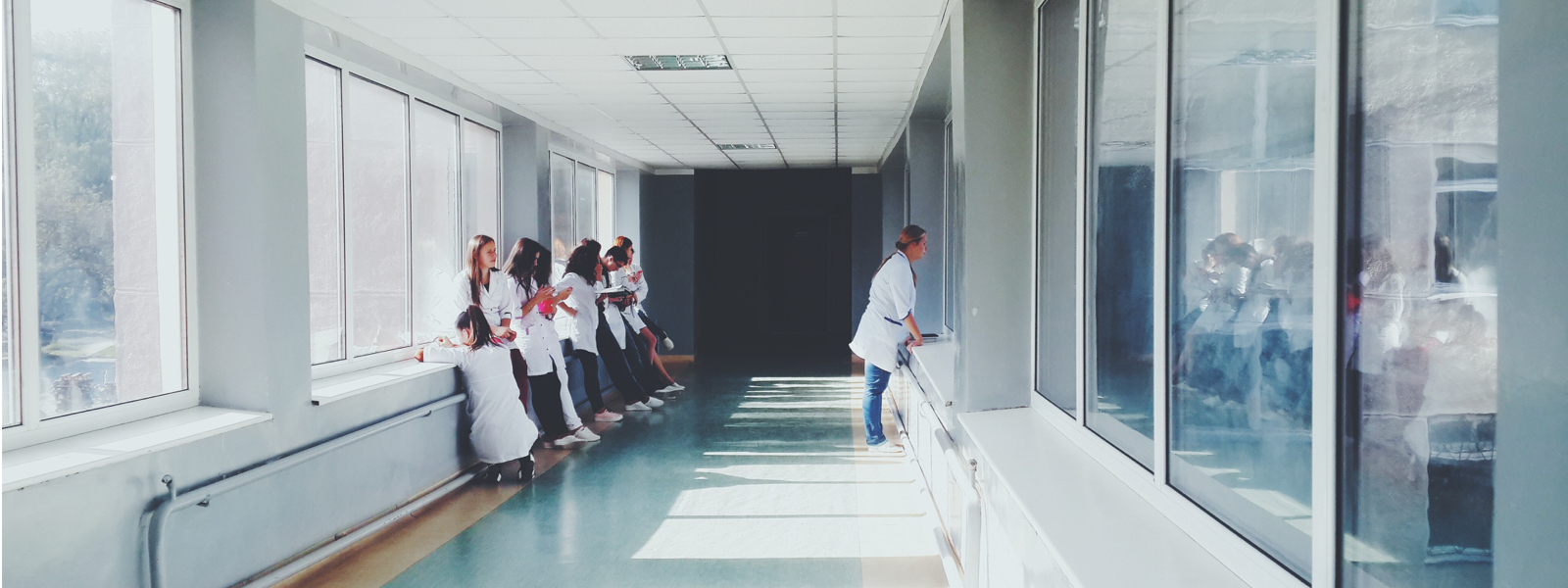 nurses waiting in hallway new grad residency program nursing school