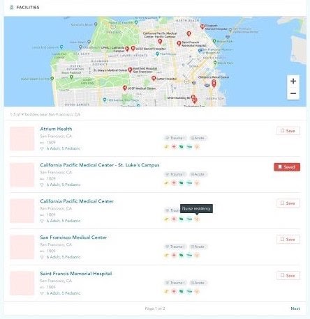 dashboard screenshot of nurse salary explorer facility insights