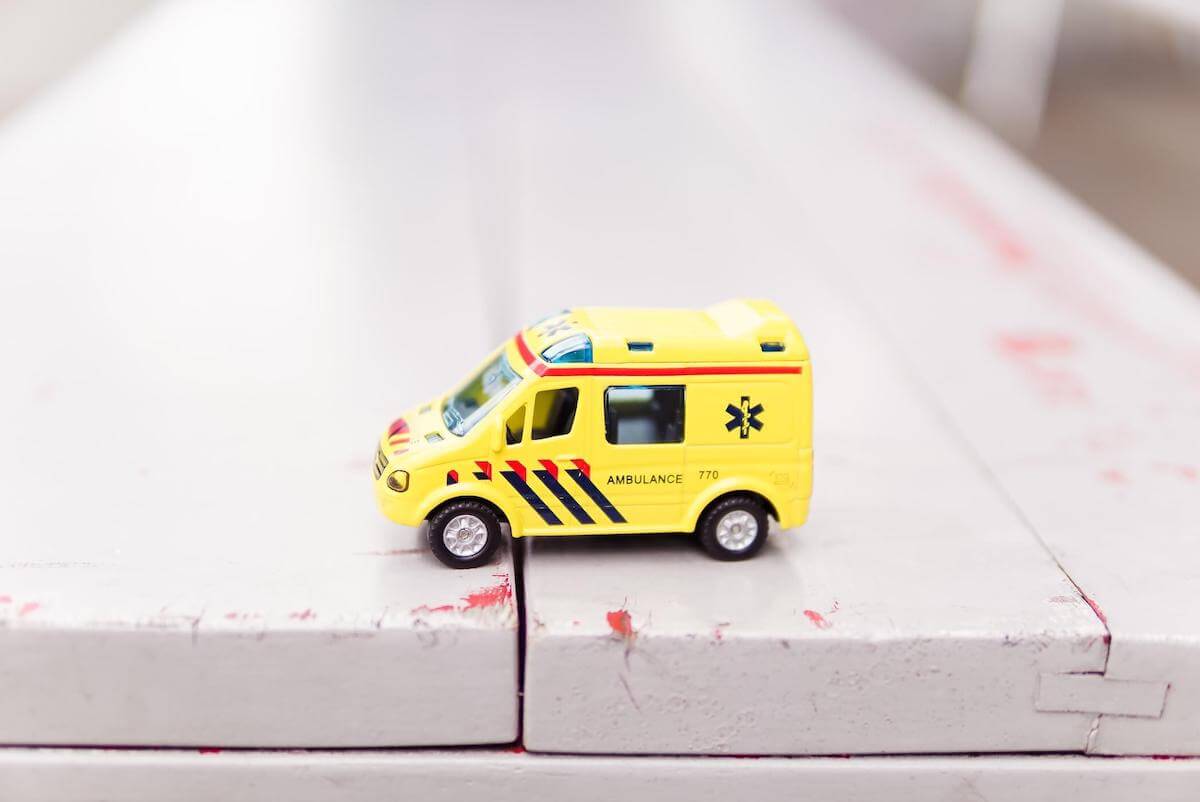 ambulance toy car on table pediatric er nurse