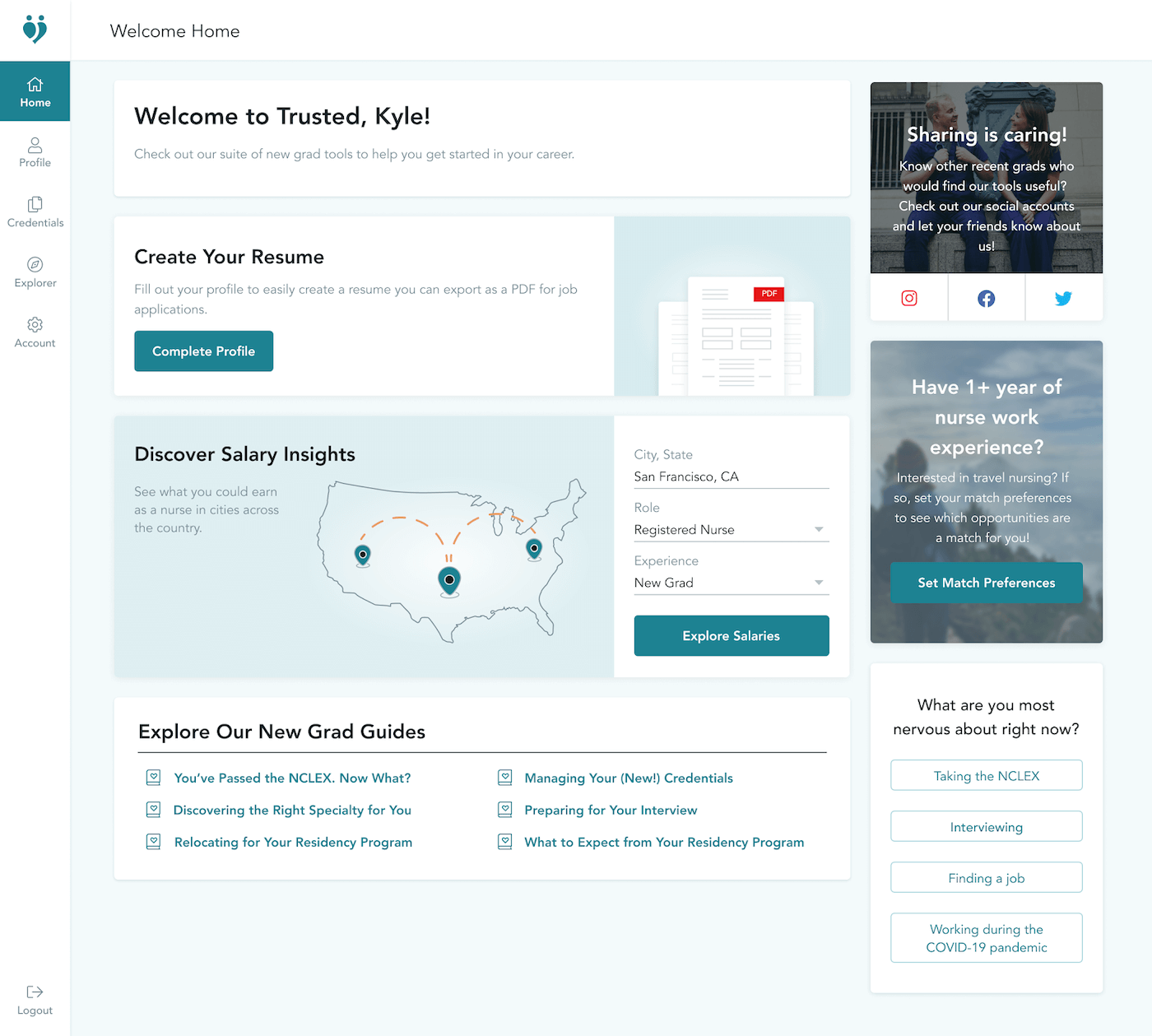 trusted health dashboard trusted for new grads nursing new grads new grad nurses new grad jobs