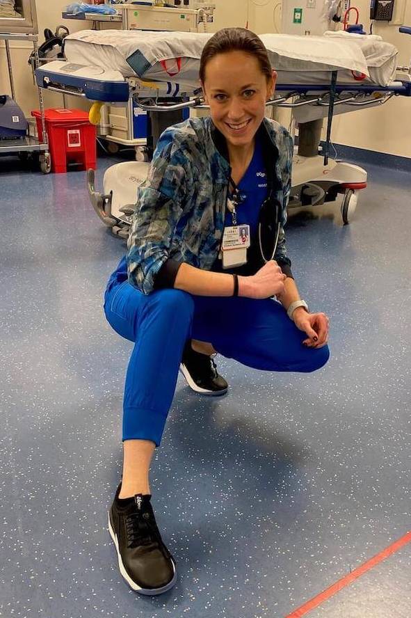 Liz, BSN, RN wearing Cloves nursing shoes in "Night Shift"