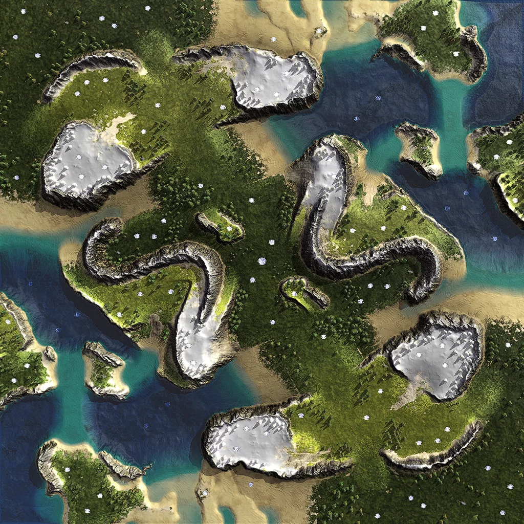 Angel Crossing 16 x 16 ⇀ Map ★ Beyond All Reason RTS