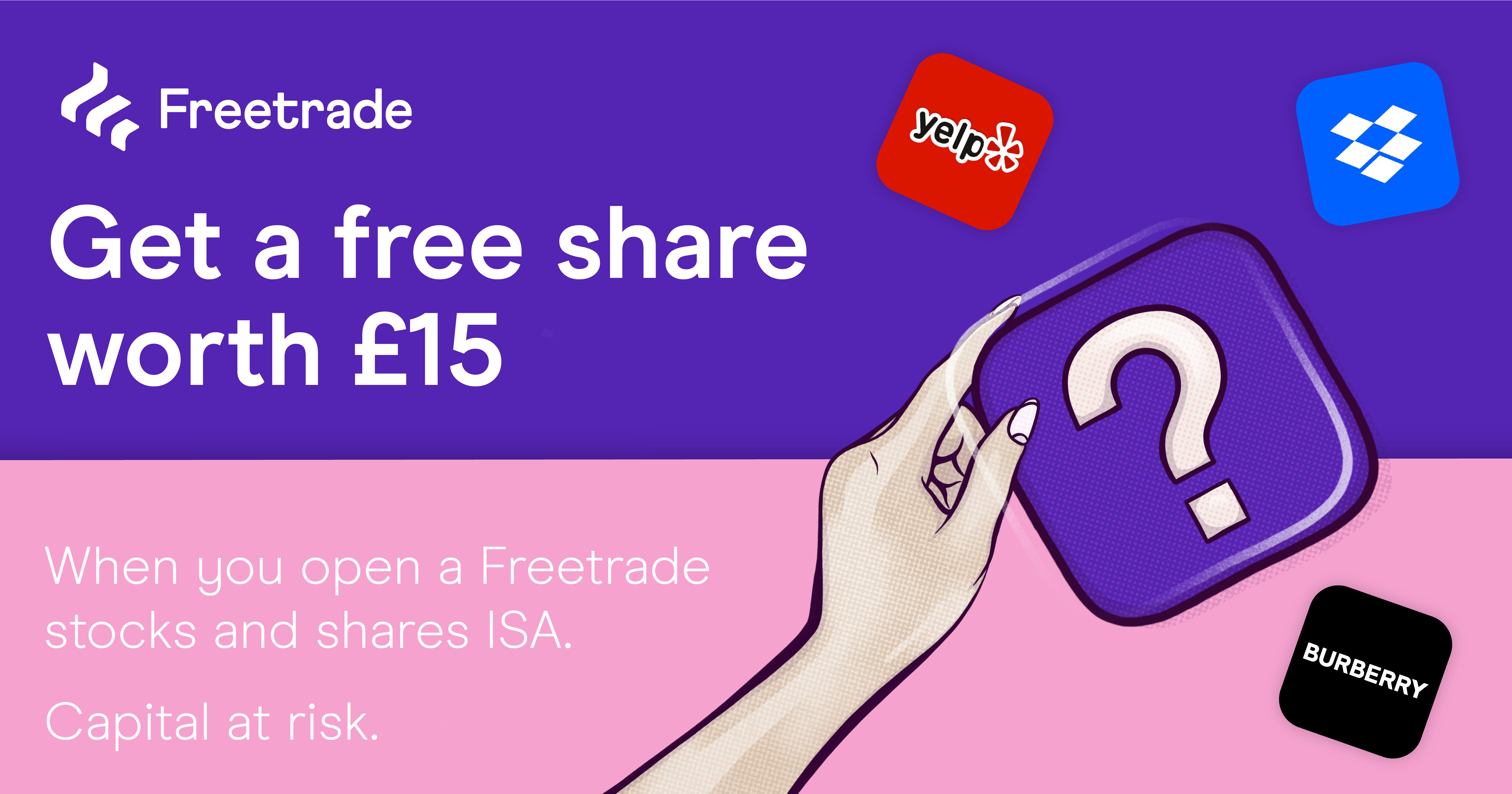 Open a Stocks and Shares ISA and get a free share worth £15 Freetrade