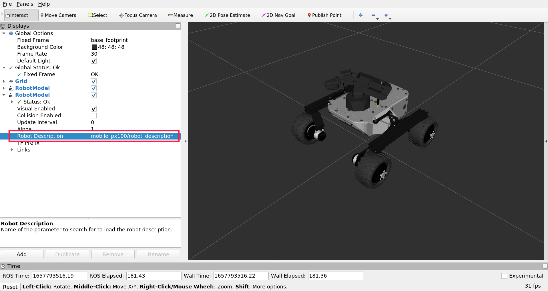 RViz with interbotix 4
