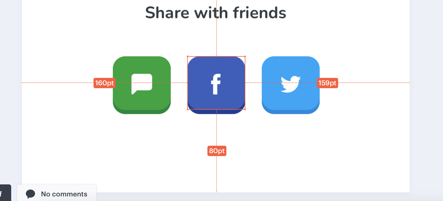Marvel: By clicking the shape on the screen, you can see the distances to the screen edges