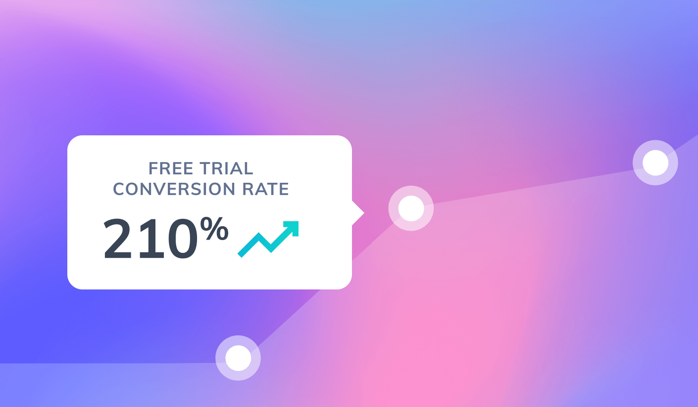 Chart showing a 210% increase