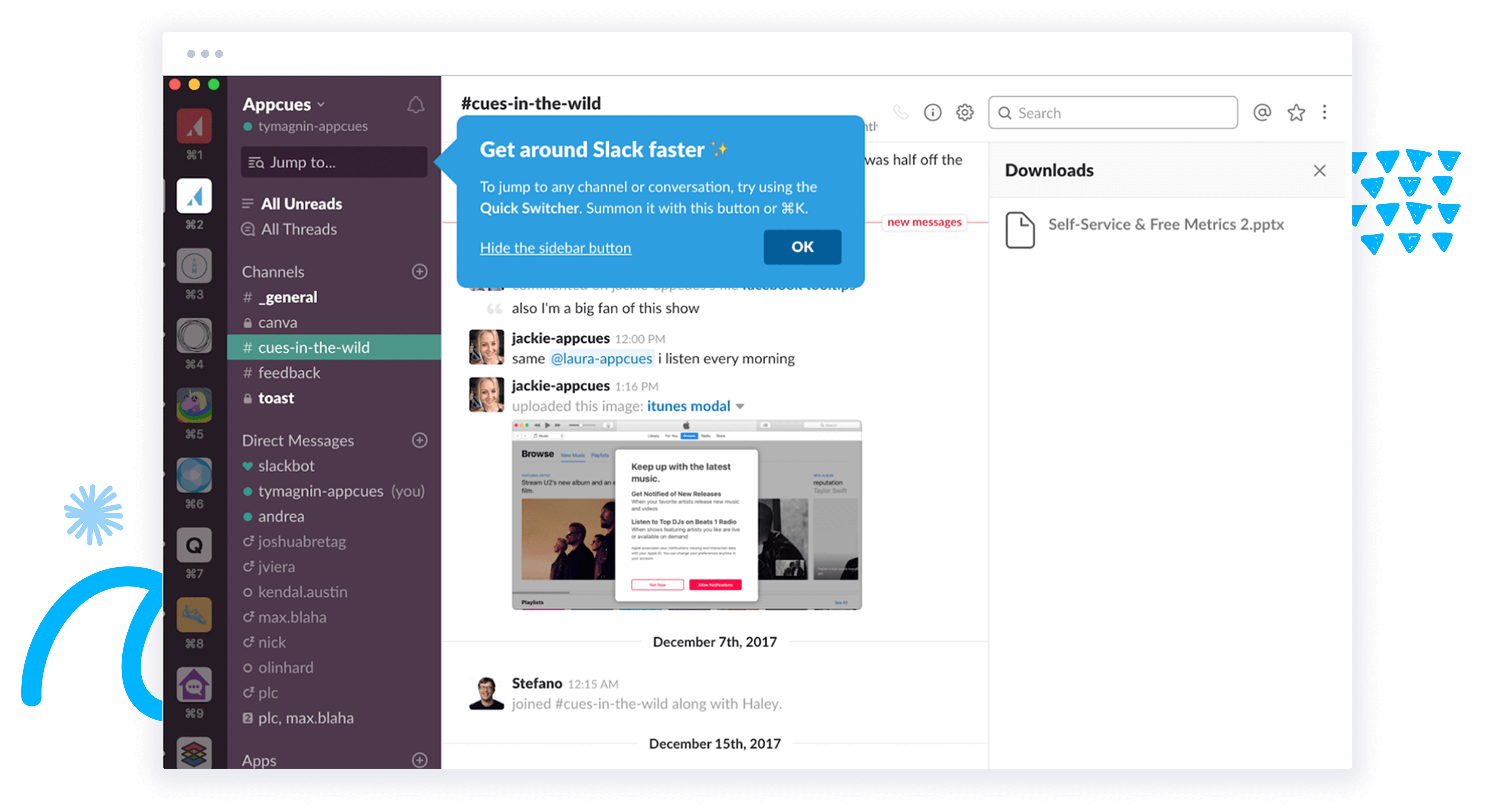 Tooltip from Slack