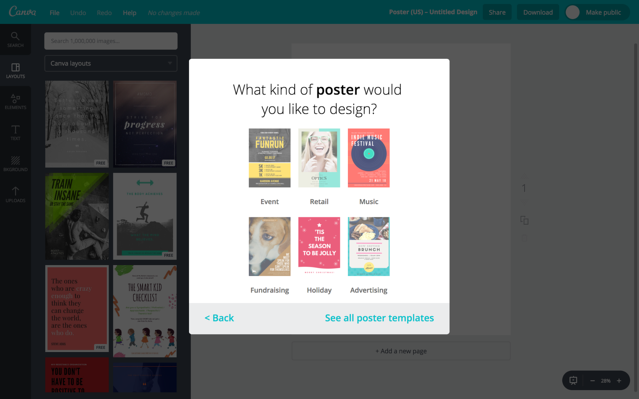 Canva's onboarding built with Appcues