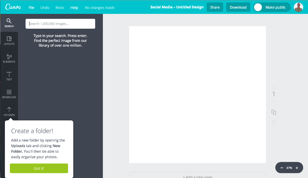 Canva tooltip