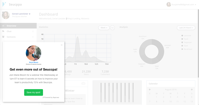 Appcues customer retention tool