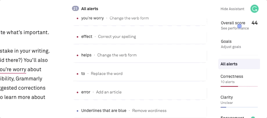 Grammarly's user onboarding example