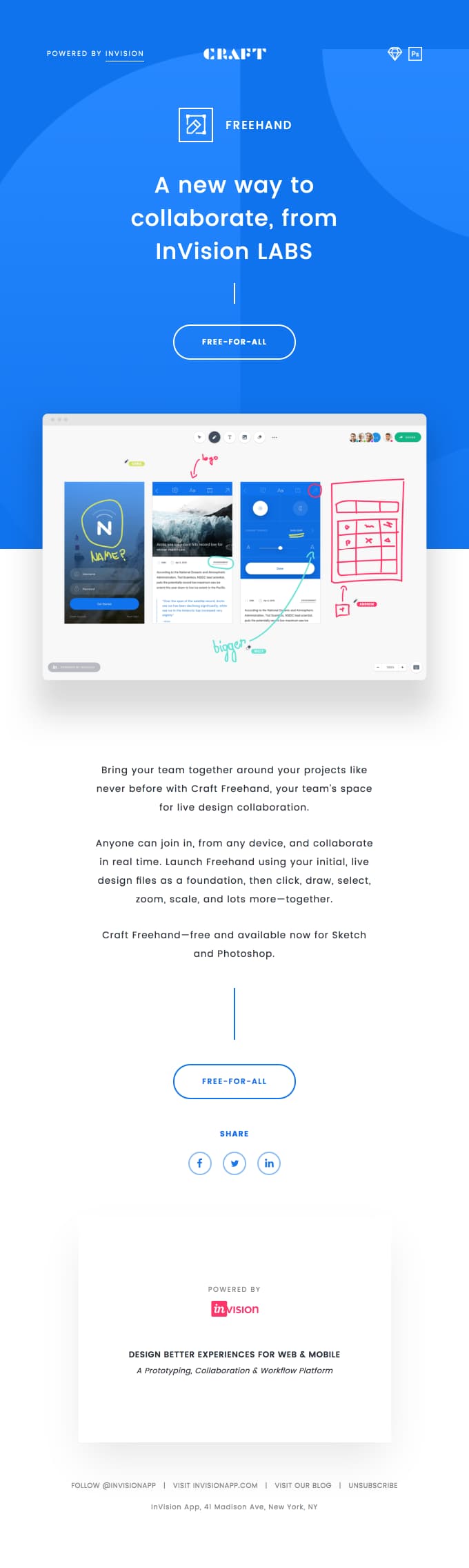invision product feature launch email example