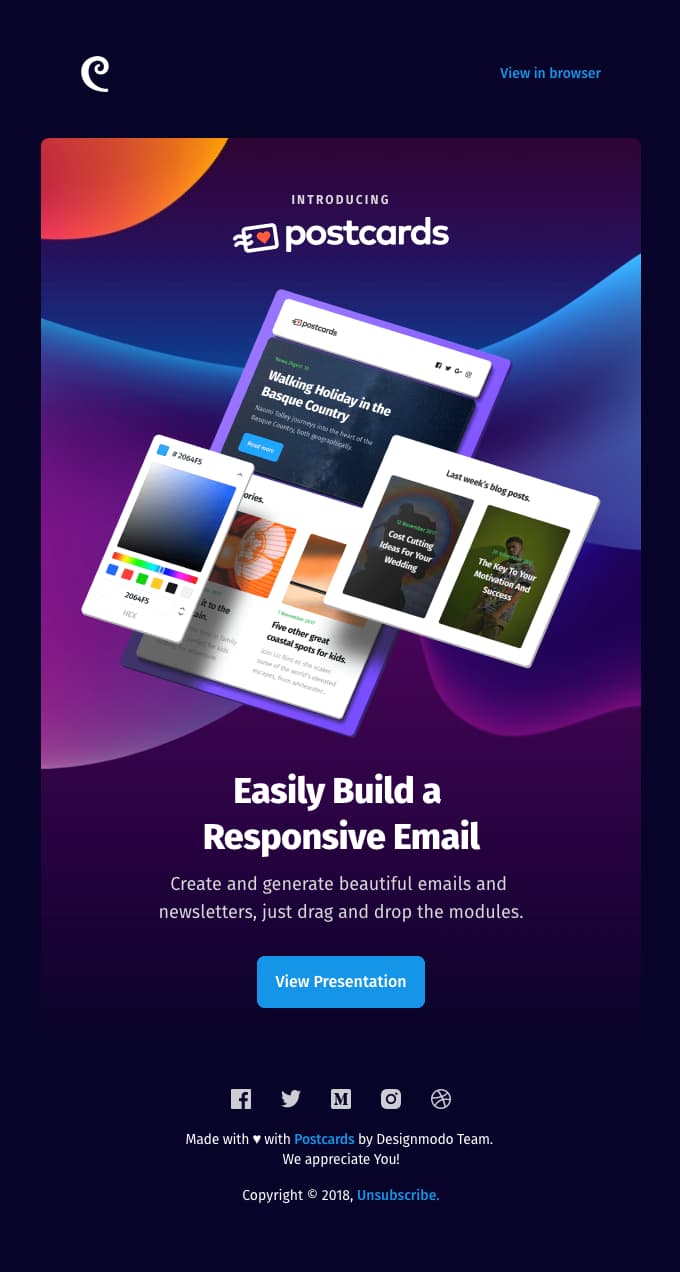 designmodo sleek graphics product launch introducing new feature email