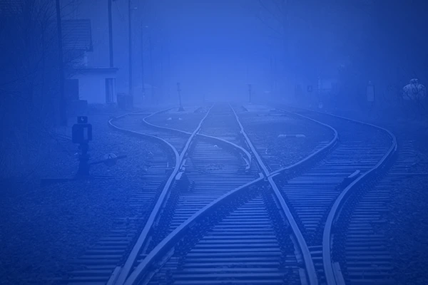 Railroad tracks in city