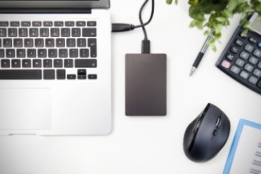 Backing up data to an external hard disk