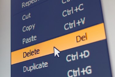 Cursor focusing on the "Delete" tab