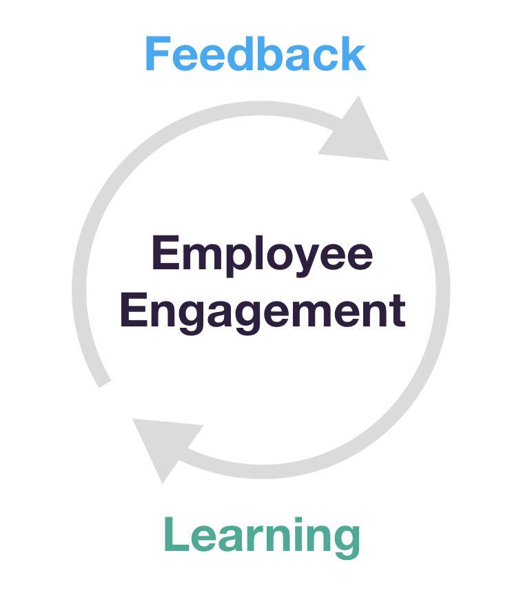 Employee engagement loop of feedback and learning