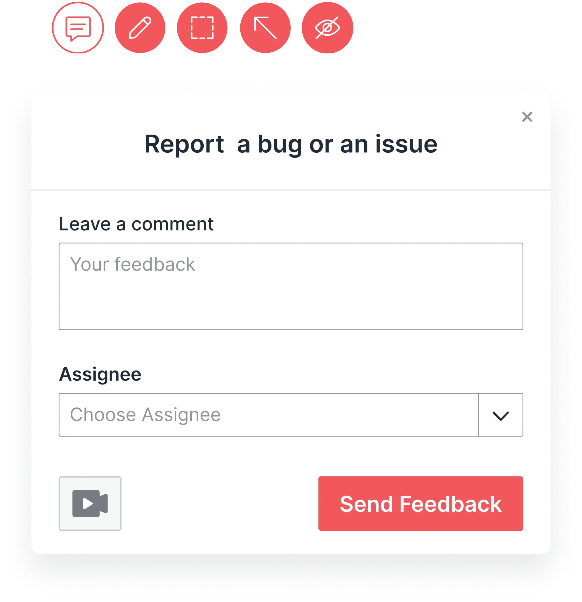 Bug tracking widget