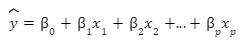 Mathematical formula: showing the sum of multiple predictors