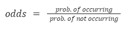 Formula for odd in a statistical way: probability of occuring divided by probability of not occurring