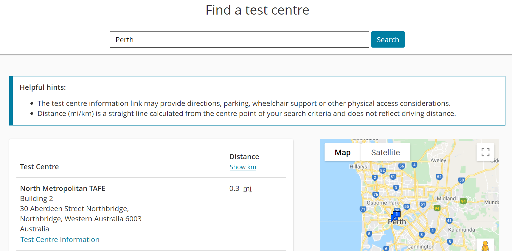 Finding a UCAT test centre on the Pearson VUE website