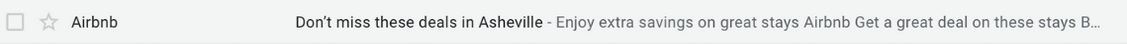 email subject line - Airbnb