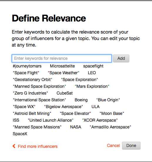 Space Exploration Keywords - Traackr
