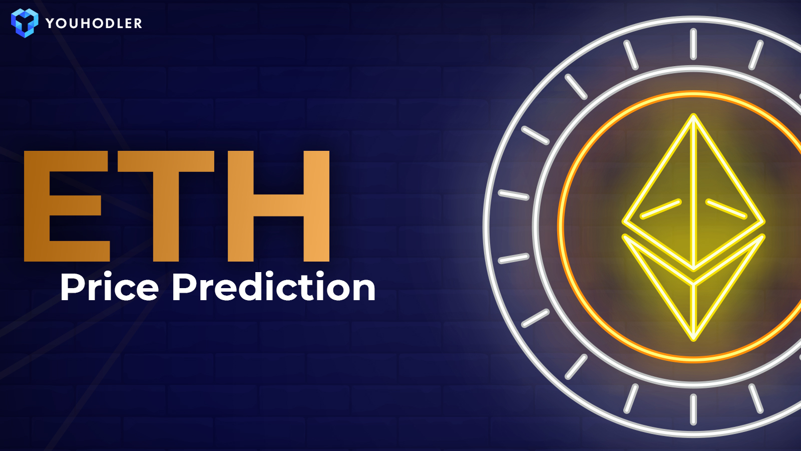 A picture of the ethereum logo with text saying "ethereum price prediction"