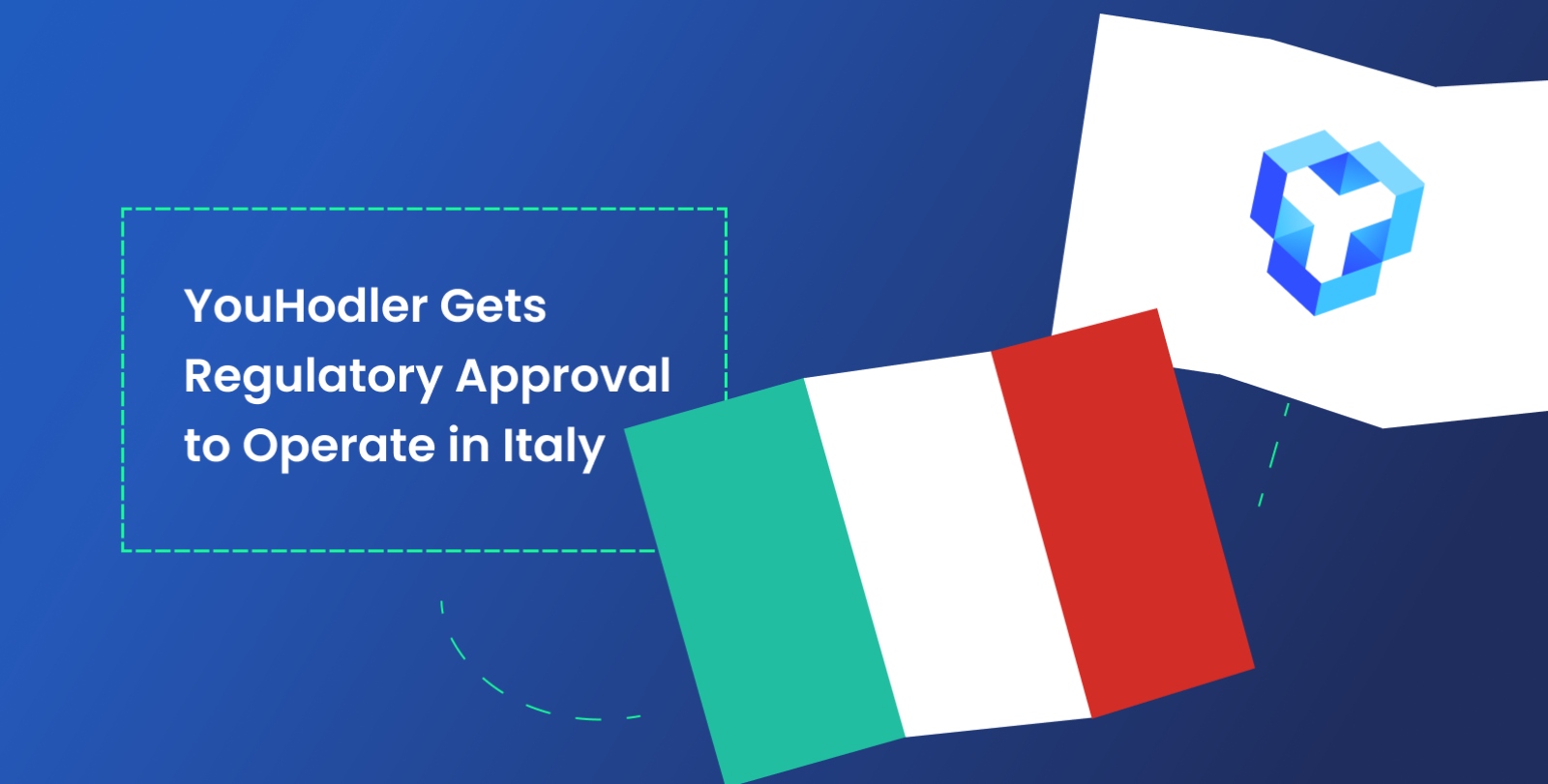 The YouHodler flag and the Italian flag together