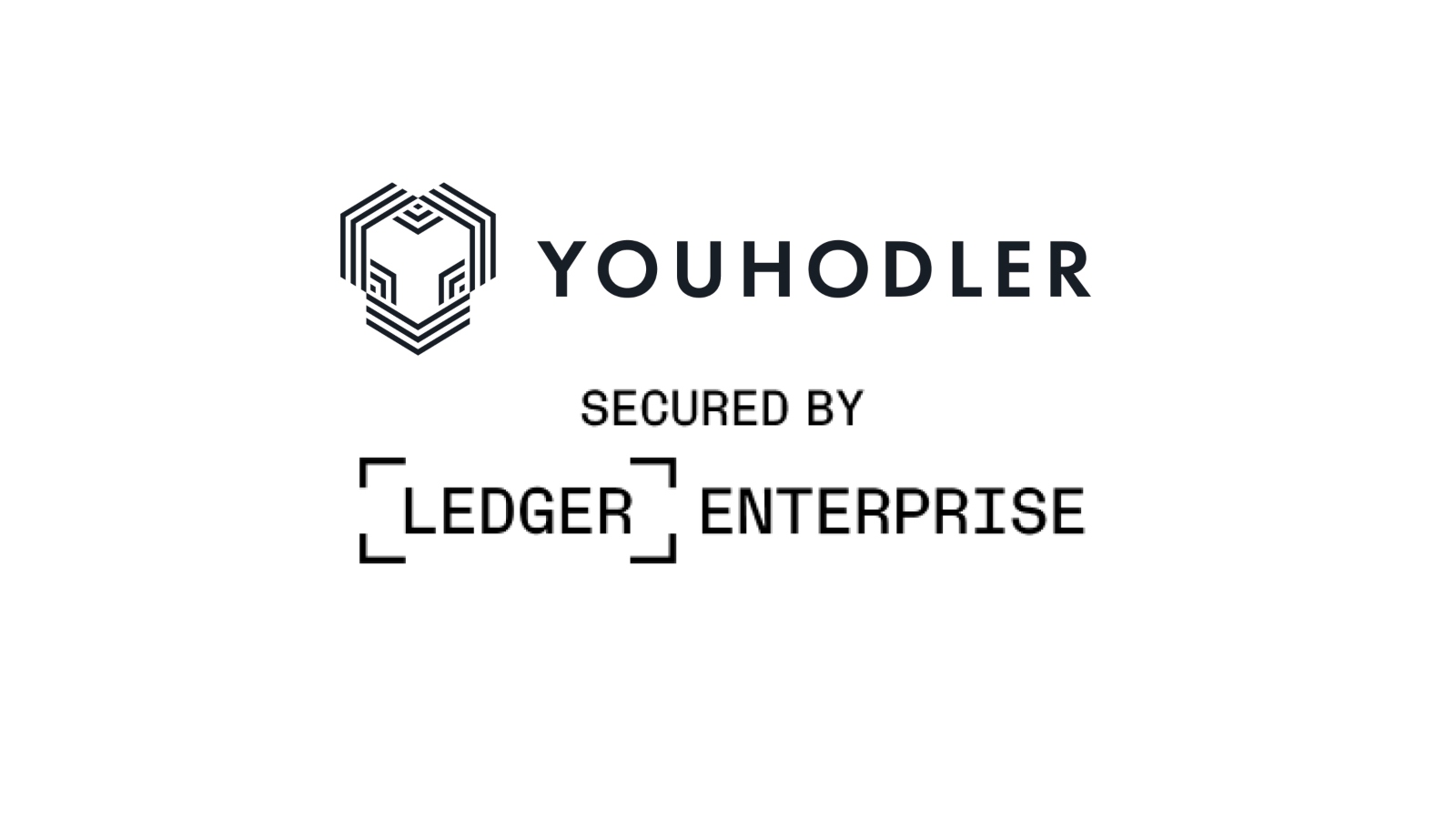 The YouHodler logo and the Ledger Enterprise logo together signifying a partnership.