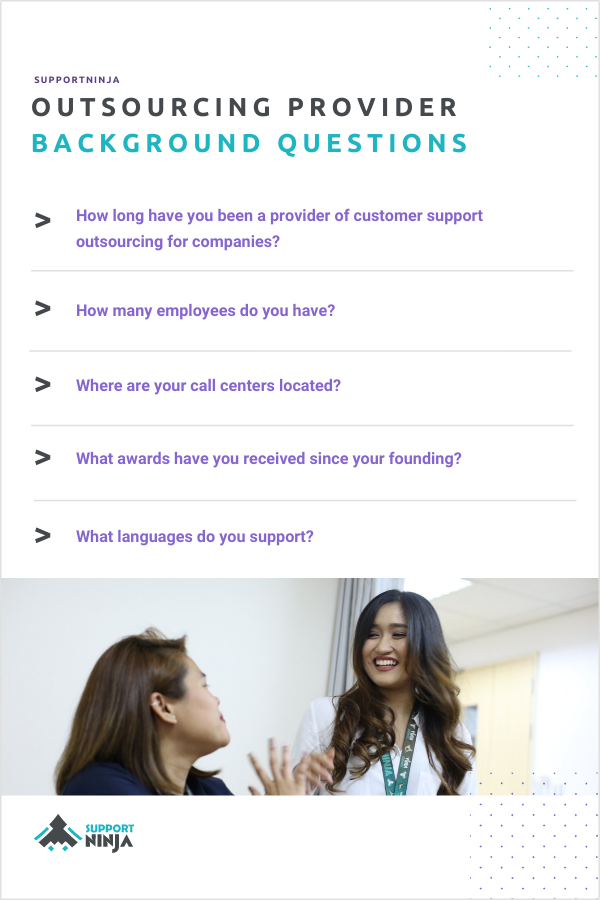 Outsourcing provider background questions