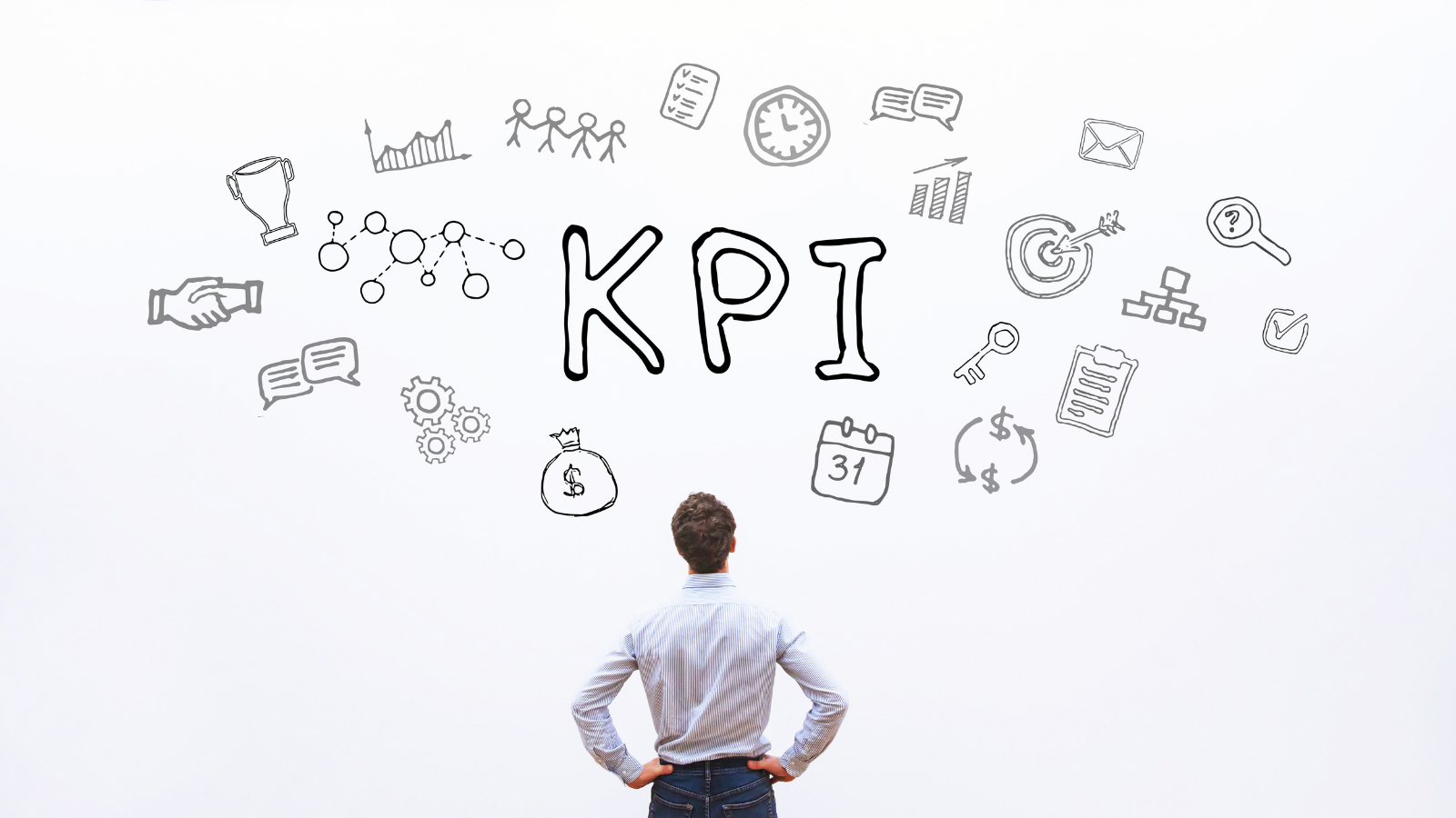 A business professional thinking about KPIs